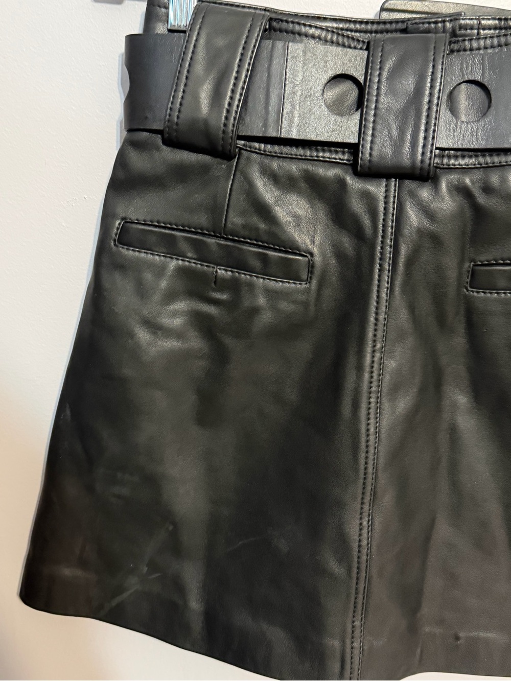 Sea New York Ayden Black Leather Belted Mini Skirt NWT Size 4 - Picture 10 of 14